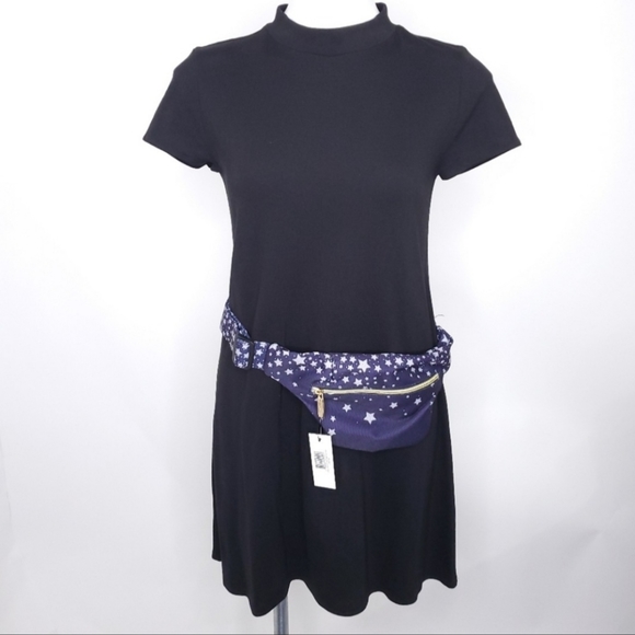 Lulu Dharma Fanny Hip Pack Silver Stars on Indigo - Picture 4 of 11